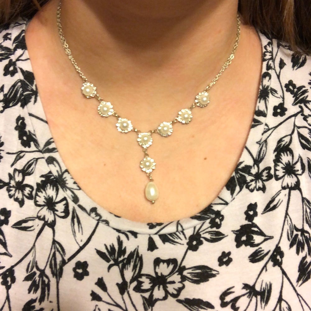 Real Diamond and Pearl necklace